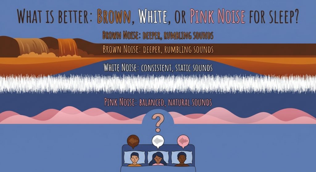 Brown noise vs white vs pink