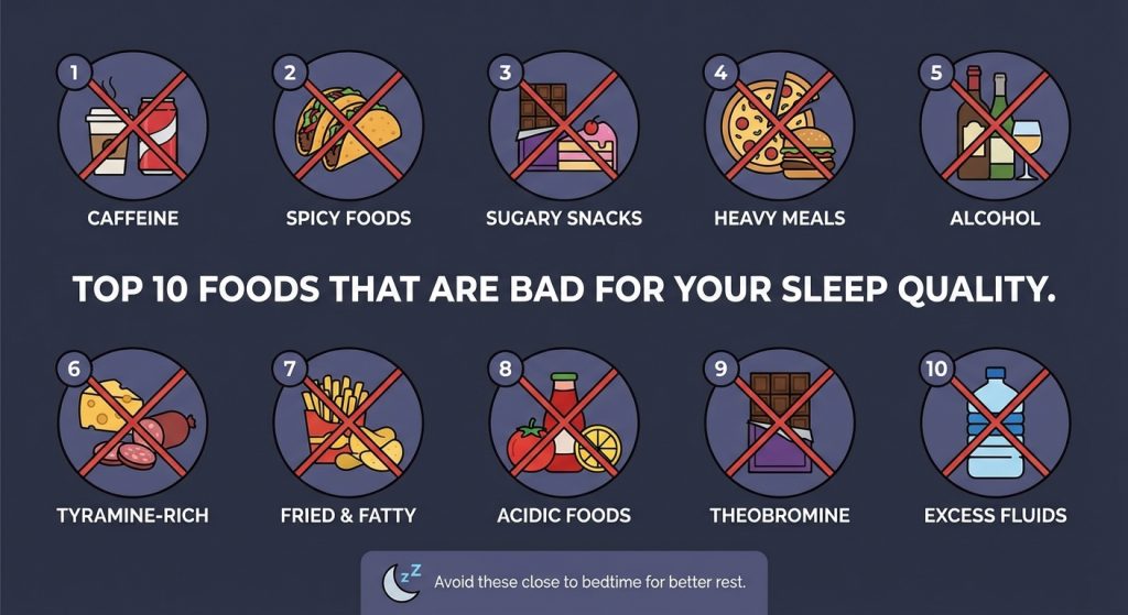 Top 10 bad food for sleep
